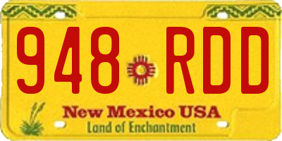 NM license plate 948RDD