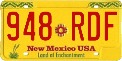 NM license plate 948RDF