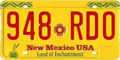 NM license plate 948RDO