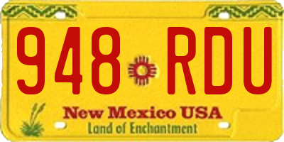 NM license plate 948RDU