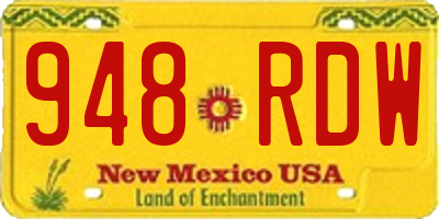 NM license plate 948RDW