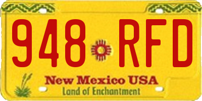 NM license plate 948RFD