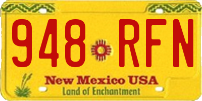 NM license plate 948RFN