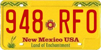 NM license plate 948RFO