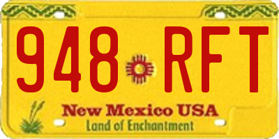 NM license plate 948RFT