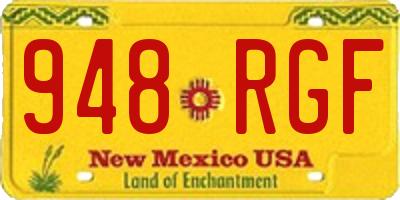 NM license plate 948RGF