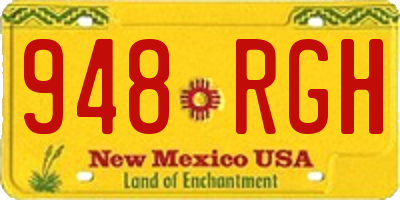 NM license plate 948RGH