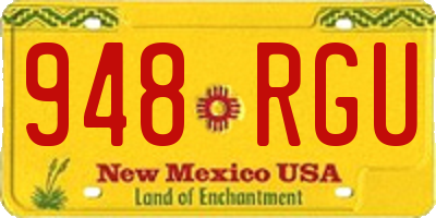 NM license plate 948RGU