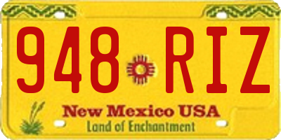NM license plate 948RIZ