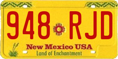 NM license plate 948RJD