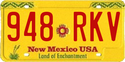 NM license plate 948RKV