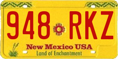 NM license plate 948RKZ