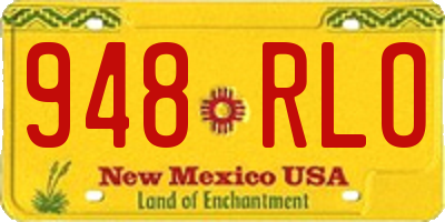 NM license plate 948RLO