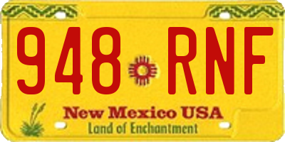 NM license plate 948RNF