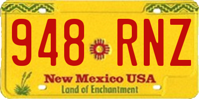 NM license plate 948RNZ