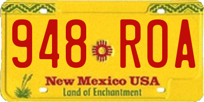 NM license plate 948ROA