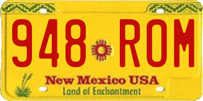NM license plate 948ROM