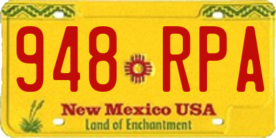 NM license plate 948RPA