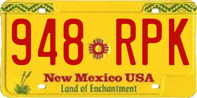 NM license plate 948RPK