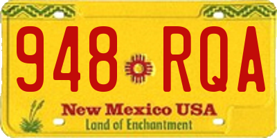 NM license plate 948RQA
