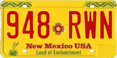 NM license plate 948RWN