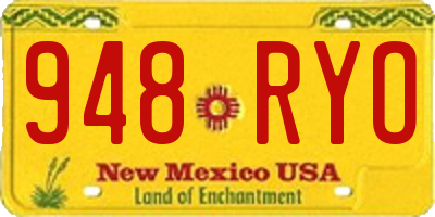 NM license plate 948RYO