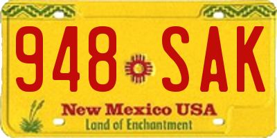 NM license plate 948SAK