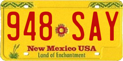 NM license plate 948SAY