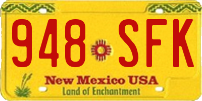 NM license plate 948SFK