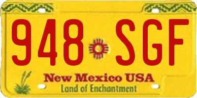 NM license plate 948SGF