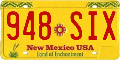 NM license plate 948SIX