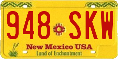 NM license plate 948SKW