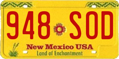 NM license plate 948SOD