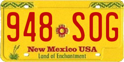 NM license plate 948SOG