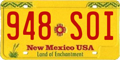 NM license plate 948SOI