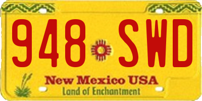 NM license plate 948SWD