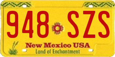 NM license plate 948SZS