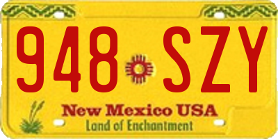 NM license plate 948SZY