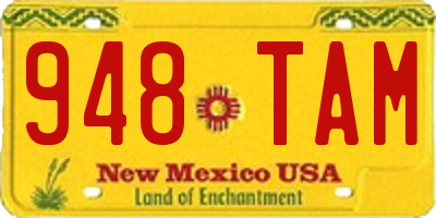 NM license plate 948TAM