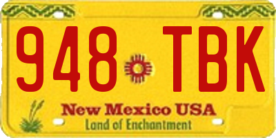 NM license plate 948TBK