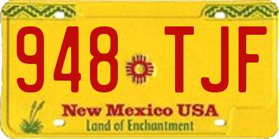 NM license plate 948TJF