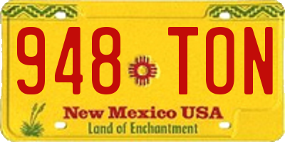 NM license plate 948TON