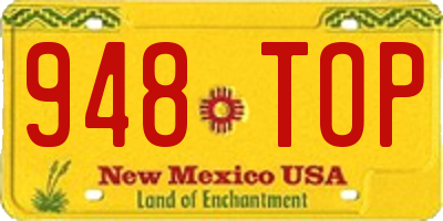 NM license plate 948TOP