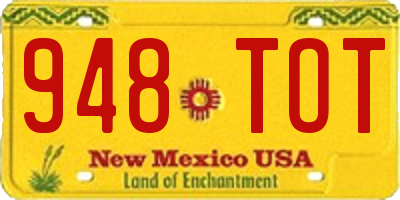 NM license plate 948TOT