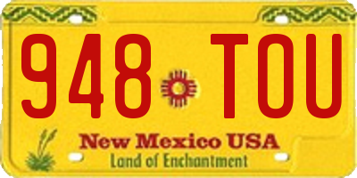 NM license plate 948TOU