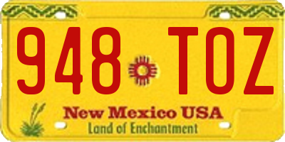 NM license plate 948TOZ