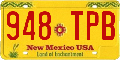 NM license plate 948TPB