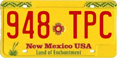 NM license plate 948TPC