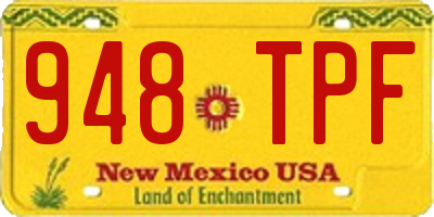 NM license plate 948TPF