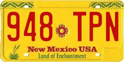 NM license plate 948TPN